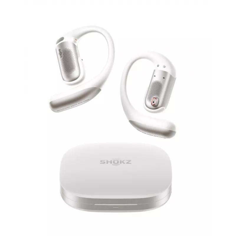 Shokz OpenFit Pro White - Avatud kõrvaklappidega tõelised juhtmevabad kõrvaklapid DirectPitch tehnoloogiaga, Bluetooth 5.3, IP54, 28h aku