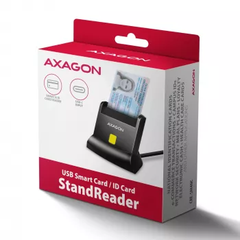 AXAGON CRE-SM4NC USB-C Smart Card Stand Reader - Must