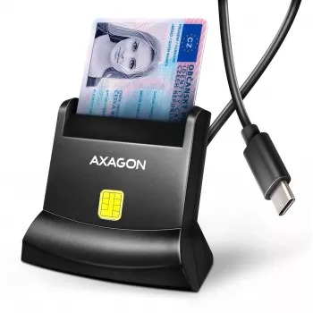 AXAGON CRE-SM4NC USB-C Smart Card Stand Reader - Must
