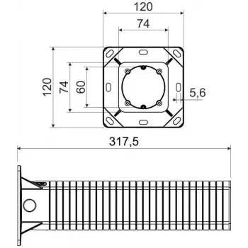 KOPOS KEZ-300_KB Pindpaigaldatav ühenduskarp soojustussüsteemidele (ETICS/EIFS) - Oranž, 300 mm isolatsioonipaksus