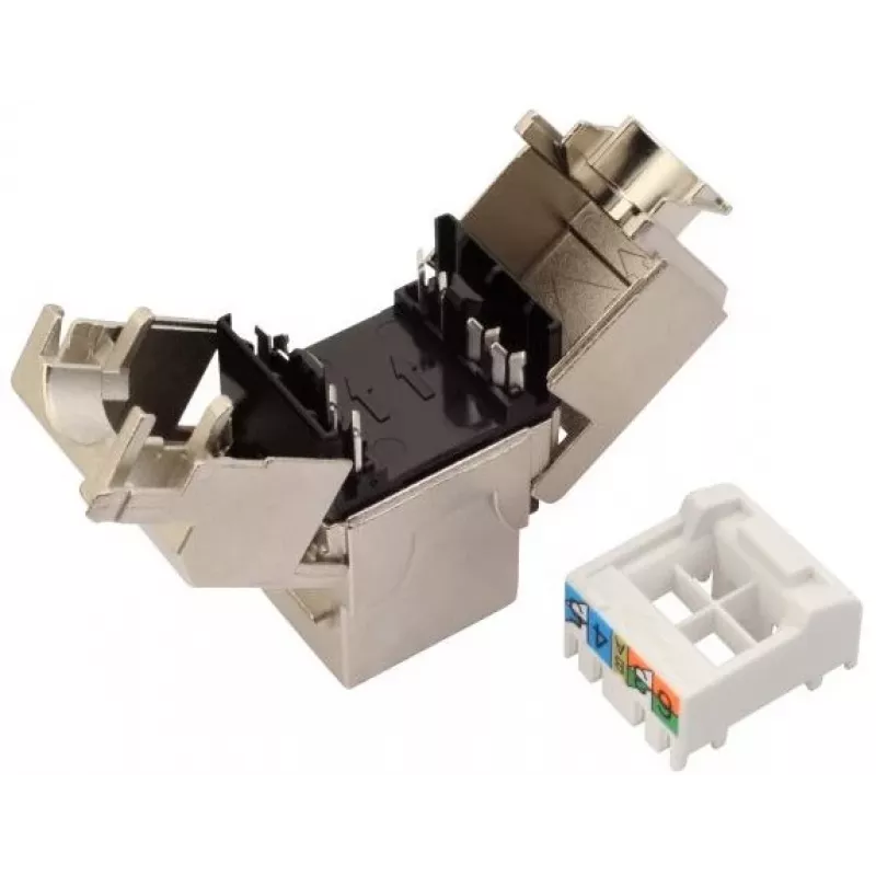Solarix Cat.6A STP RJ45 Keystone Jack Tool-less Black SXKJ-10G-STP-BK-SA