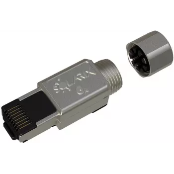 SOLARIX Industrial RJ45 Cat.6A STP Toolless Connector, 1 Piece, Black/Silver