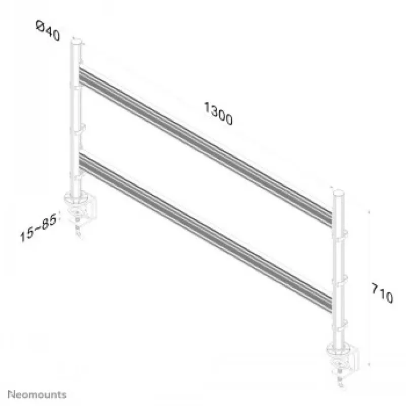NEOMOUNTS NEWSTAR lauatelefoniriba 6 ekraanile (70 x 130 cm) 10-24 hõbedane