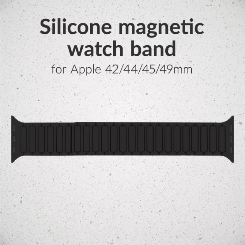 Mobilize Silicon Watch Band - Magnetic - for Apple 42/44/45/49mm - Black