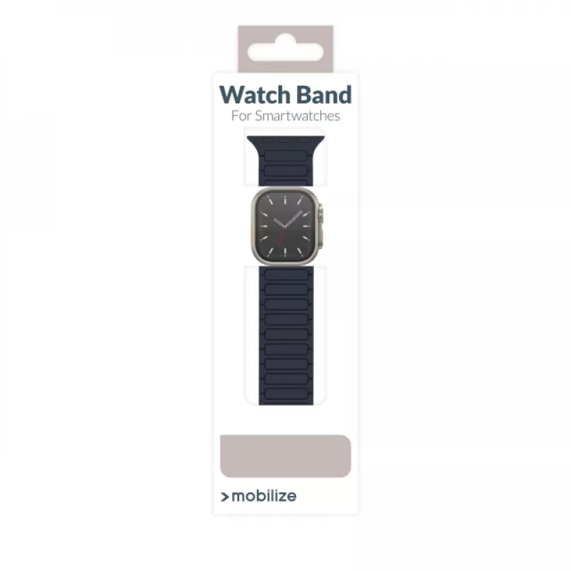 Mobilize Silicon Watch Band - Magnetic - for Apple 42/44/45/49mm - Blue