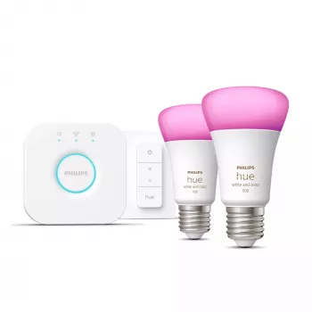 Philips Hue White and Color Ambiance Starter Set E27 2x Bulbs + Bridge + Dimmer Switch