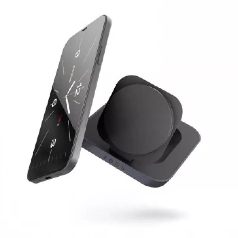 ZENS Magnetic Nightstand Charger - 20W juhtmevaba laadimisalus iPhone'ile ja AirPodsidele (must)
