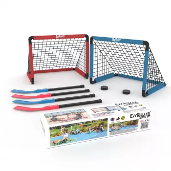EzyRoller EZ-HOCKEY Hokikomplekt 4 mängijale (väravad, kepid, litrid)