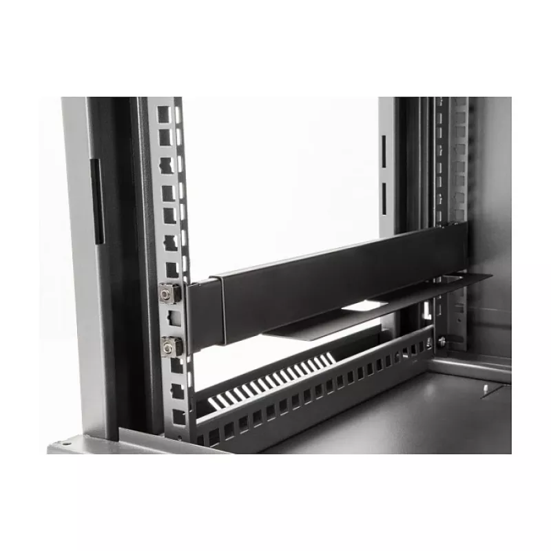 DELOCK 19-tolline tugisiinikomplekt reguleeritav 368-600 mm võrgukappi 1U must 2 tk