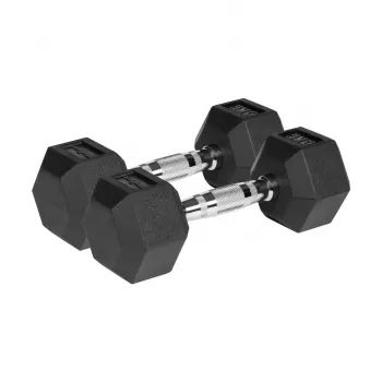 REBEL ACTIVE kummikattega malmist hantlid 2x5 kg