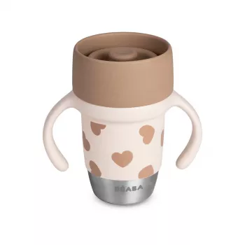 Beaba BigLove 360° roostevabast terasest treeningtass 250 ml roosa