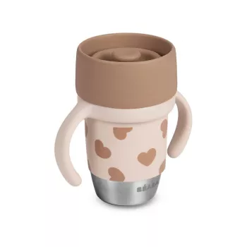 Beaba BigLove 360° roostevabast terasest treeningtass 250 ml roosa