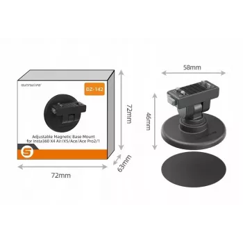 SUNNYLIFE Quick Release 1/4 tolli kinnitus + magnetiline alus Insta360 X4 Air X5 Ace Pro 2 / DZ-142-D jaoks