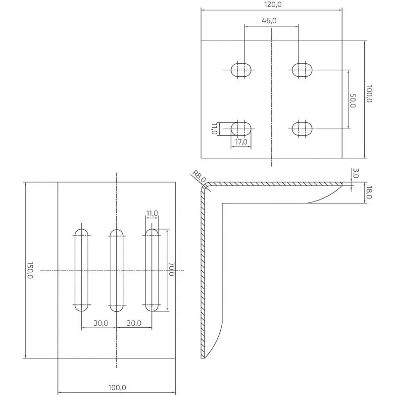 PSG Kinnitusklamber haagise ülejooksuseadme hoidikule, must (RAL 9005)
