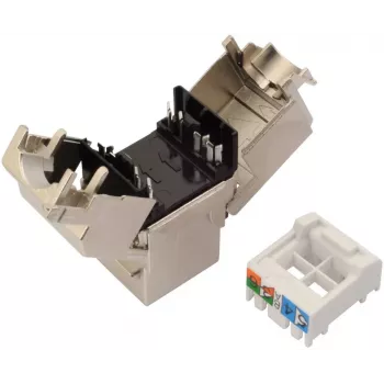 SOLARIX Cat.6 STP RJ45 Keystone Moodul Tööriistavaba IDC Must