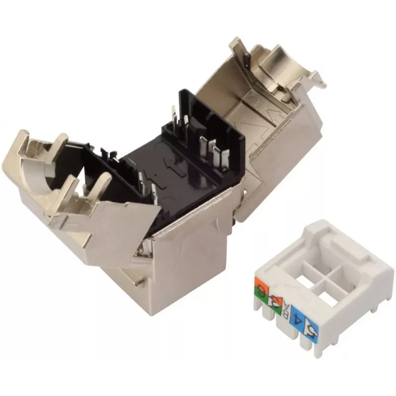 SOLARIX Cat.6 STP RJ45 Keystone Moodul Tööriistavaba IDC Must