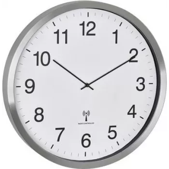 TFA Dostmann 60.3548.02 XXL raadiojuhitav seinakell 508 mm x 65 mm valge hõbedane suur ekraan