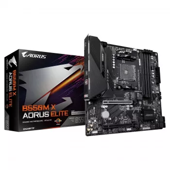 GIGABYTE B550M X AORUS ELITE AM4 Micro-ATX emaplaat, AMD B550, 4x DDR4, HDMI/DP, 2x M.2, 2.5GbE, Wi-Fi 6E
