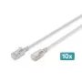 DIGITUS CAT 6A F-FTP siidine patch-kaabel, 0,3m, hall, 10-pakk, 10Gbps, 500MHz, LSZH