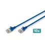 DIGITUS CAT 6A F-FTP õhuke patch-kaabel, 0,3 m, sinine, 10-pakk, LSZH, 10 Gbps, RJ45