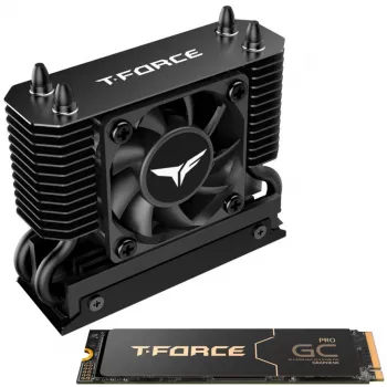 Team Group T-Force GC PRO 2TB M.2 2280 PCIe Gen5 NVMe SSD koos T-FORCE DARK AirFlow jahutusradiaatoriga, must