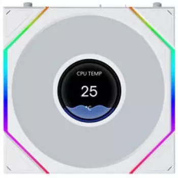 Lian Li UNI FAN TL LCD FLEX Wireless ARGB Reverse Blade 120mm ventilaator - Valge