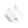 Belkin BOOSTCHARGE 100W USB-C GaN seinadapter 1,5 m USB-C-USB-C kaabliga - valge