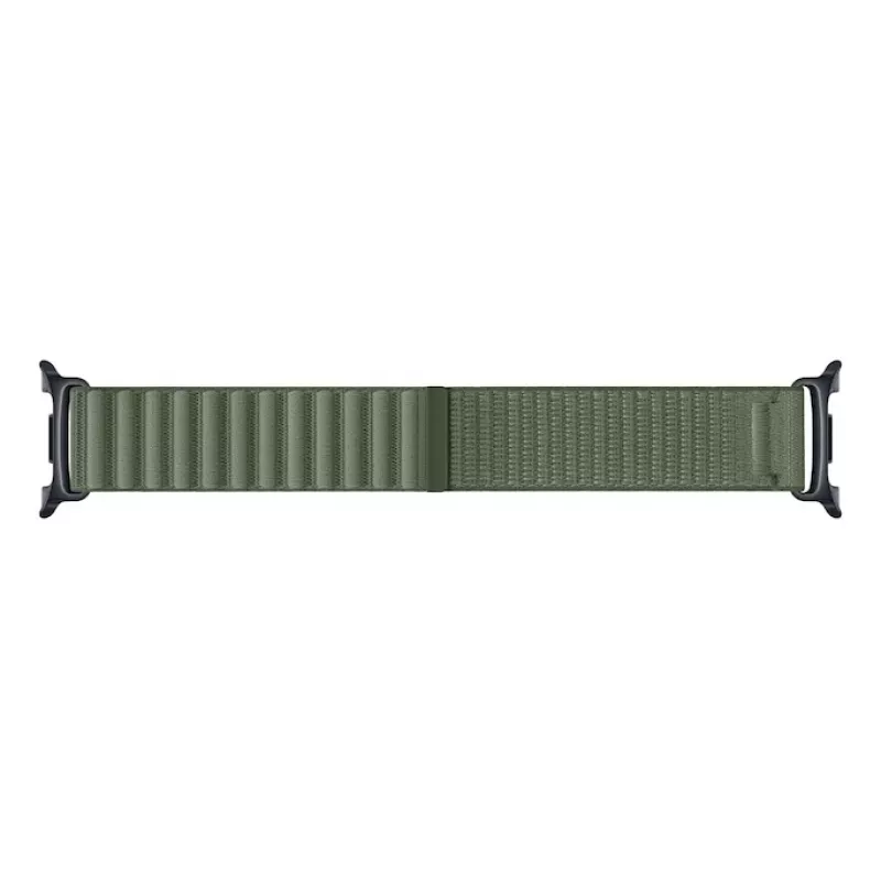 Samsung Fabric Band S/M Olive for Galaxy Watch9 ja Watch8 - kootud nailon, takjapael, 20mm kiirkinnitus