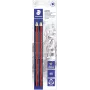 STAEDTLER Tradition Jumbo HB kolmnurksed grafiitpliiatsid, 2-pakk, must klassikaliste triipudega
