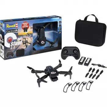 Revell RC Quadrocopter GO! Stunt 2.0 - 2,4 GHz 4-kanaliline Ready-to-Fly droon 6-teljelise güroskoobiga, peata režiim, 360° flipp, LED-tuled, 3 kiirusastet, LiPo aku, vanusele 8+