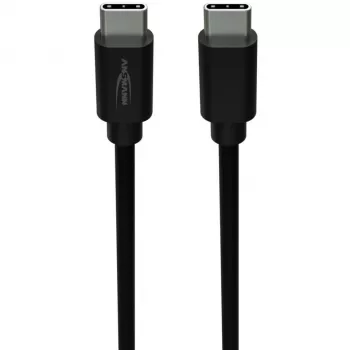 ANSMANN USB-C to USB-C andme- ja laadimiskaabel 2m must 60W PD