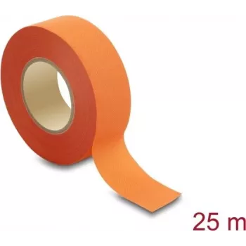 Delock riidest kleeplint 25 m x 25 mm, rebitav, isekleepuv, oranž