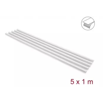 Delock isekleepuv kaablikanal libiseva kaanega 15 x 10 mm - 1 m, 5-pakk, valge