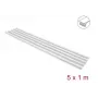 Delock isekleepuv kaablikanal libiseva kaanega 15 x 10 mm - 1 m, 5-pakk, valge