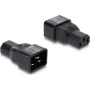 Delock IEC 60320 C20–C13 toiteadapter, isane pistik emasesse pesasse, 10 A, 250 V, sirge, must