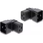 Delock IEC 60320 C20 to C19 toiteadapter, isane-emane, 16 A, 90° nurga all, must