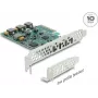 Delock PCI Express x4 kaart 4 x USB Type-C™ 10 Gbps jaoks - madala profiiliga vormitegur