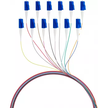 EFB FTTH Pigtail LC OS2 G.657.A2 12-värviline komplekt, 2m, Single-mode 9/125µm, paindumistundlik, 12 kiudu