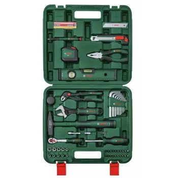 Bosch 73-osaline majapidamistööriistade komplekt rohelises kõvas kohvris
