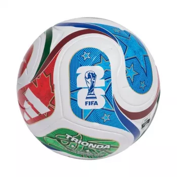 adidas World Cup 26 Trionda League jalgpall, suurus 5, valge/must/päikesepunane JD8045