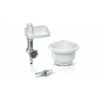 Bosch MUZS2BS Hakklihamasinikinnitus MUM seeria 2 ja 5 köögikombainidele – roostevabast terasest tera, 4,5 mm ketas, vorstitäite ja kebbe kinnitus