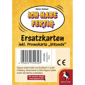 PEGASUS Ich habe fertig - asenduskaardid koos reklaamitunnistusega (laiendus)
