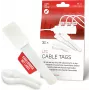 LABEL THE CABLE LTC 2620-30 Korduvkasutatavad Hook & Loop kaablisidemed siltidega, valge, 30-pakk