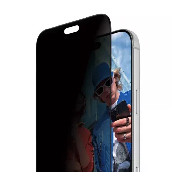 PanzerGlass 2-Way privaatsusekraanikaitse Apple iPhone 15 Pro Max jaoks, Ultra-Wide Fit ja FastFit applicatoriga