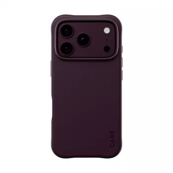 CARE by PanzerGlass Samba kate iPhone 17 Pro / 18 Pro jaoks - tumekirsipunane, MagSafe, taaskasutatud plast, D3O Bio, 3,6 m kukkumiskaitse