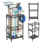 MACLEAN MC-138 mobiilne aiatööriistade alus kärule, must, 43x30x79cm, 20kg koormus, teras