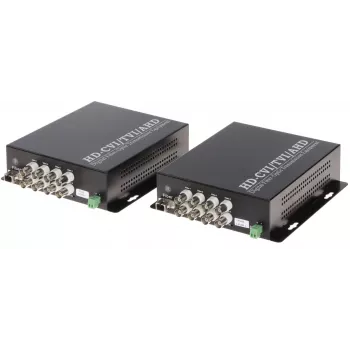 DELTA OVH-8D/SC Tööstuslik 8-kanaliline RS-485/422 muundur ühemoodilisele fiiberoptikale, SC Duplex, 20 km, DIN-rail
