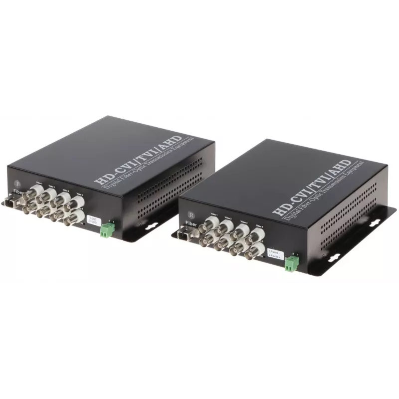 DELTA OVH-8D/SC Tööstuslik 8-kanaliline RS-485/422 muundur ühemoodilisele fiiberoptikale, SC Duplex, 20 km, DIN-rail