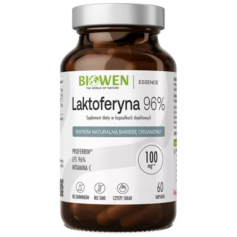 BIOWEN Lactoferrin 96% – 60 kapslit – Kõrge puhtusastmega veise piima laktoferriini toidulisand