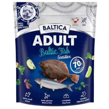 BALTICA Excellent Sensitive Läänemere kala väikest tõugu koertele monovalgu kuivtoit 1kg